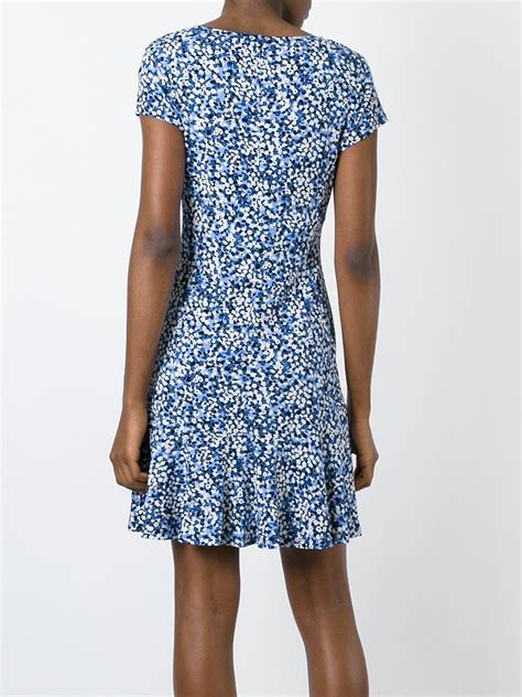 michael kors collection field floral dress blue|michael kors runway dresses.